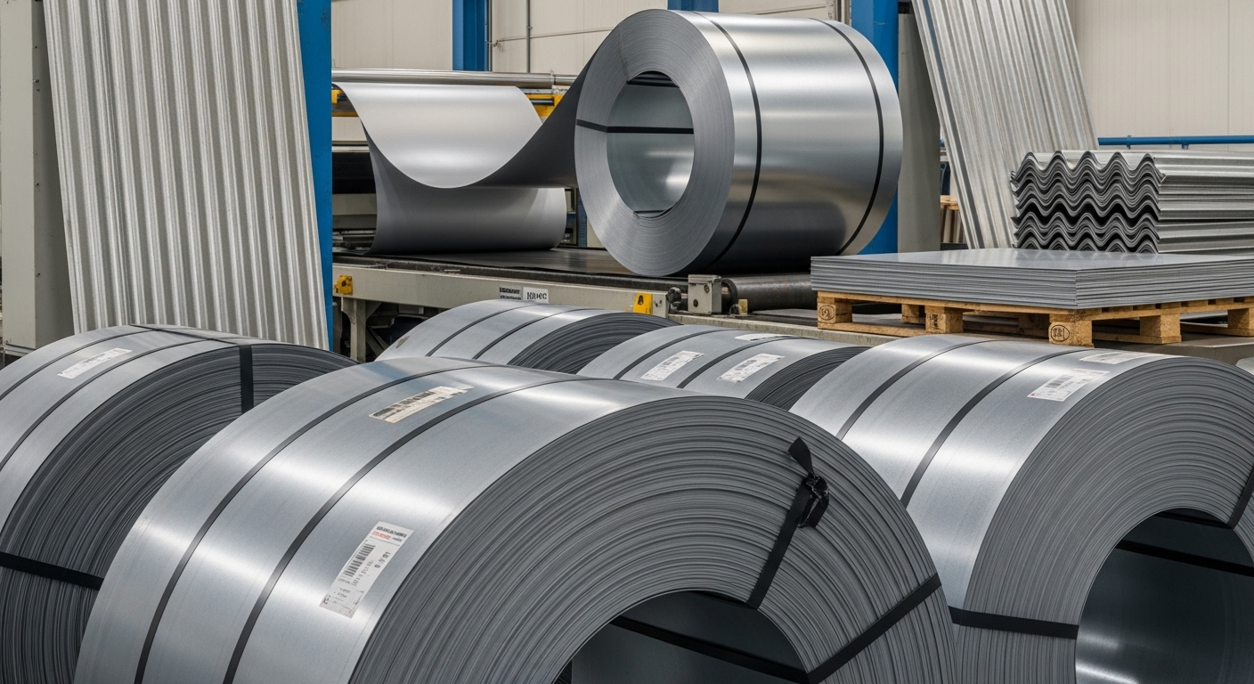 Alusi sac kaplamasının dokusunu gösteren yakın çekim