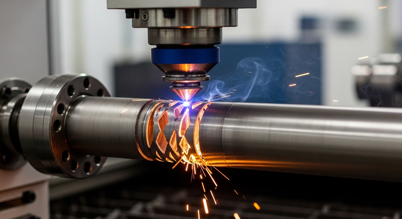 Boru lazer kesim makinesi çalışırken