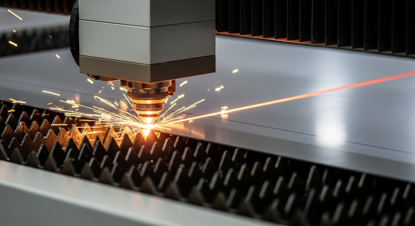 CNC lazer ile hassas çelik kesim işlemi