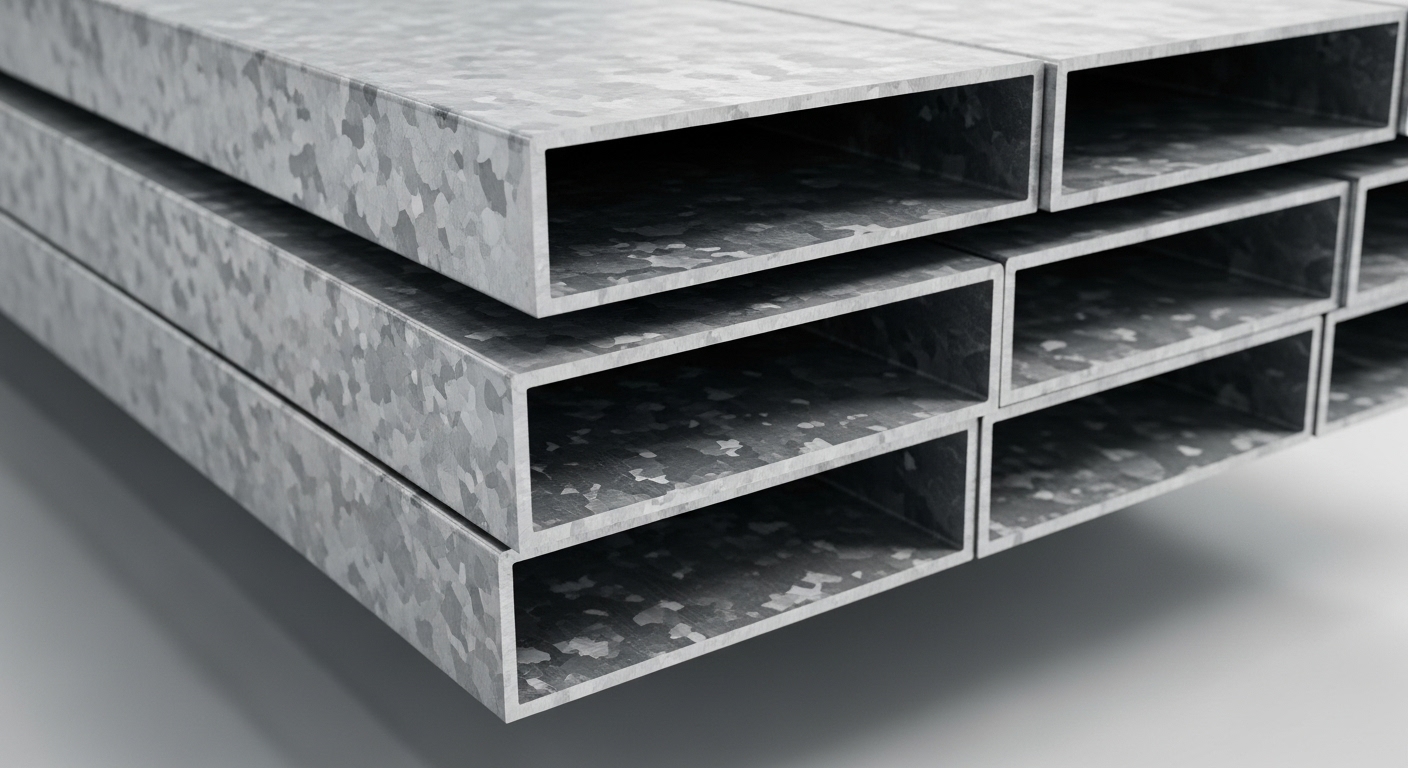 Çeşitli ebatlarda galvaniz profiller